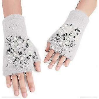 Winter Chic Beads Stickade handskar Körning Skriva Skriva Kort fingerlös mitten2setmulti-färg