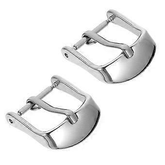 Silver Stainless Steel Watch Buckle for Watch Strap 2Pcs Durable Replacement