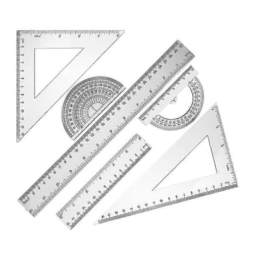 Transparent Geometry Set compatible with Measuring 24Pcs Student Protractor Rulers