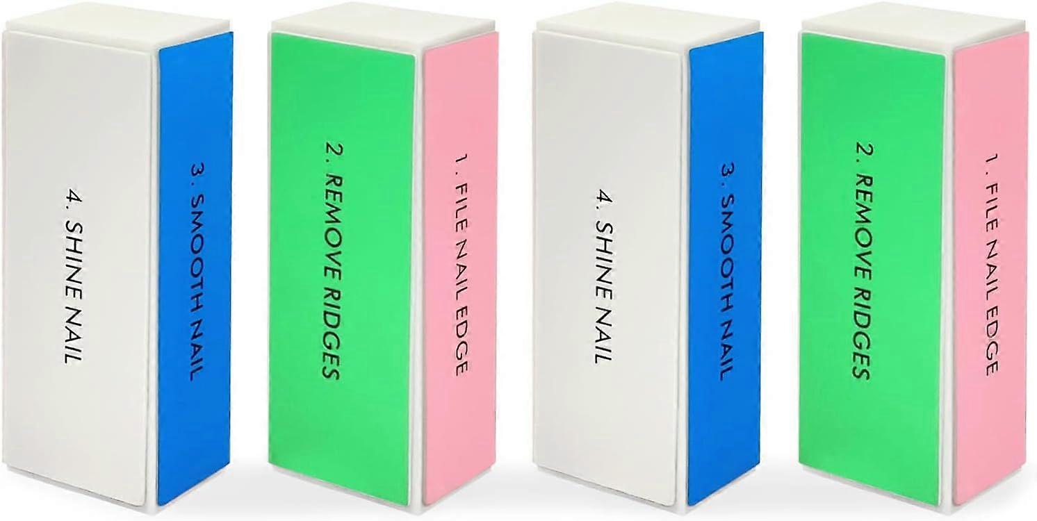 4-Piece Large Square Sponge Nail Buffer Block, 4 Way Nail File and Buffer for