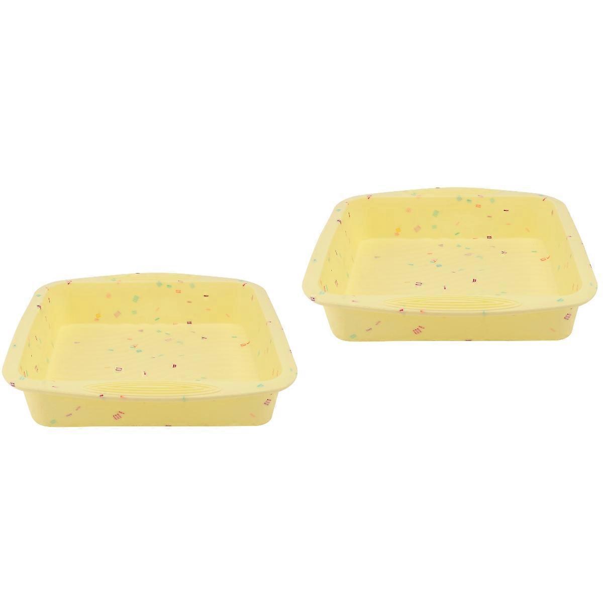 Silicone Baking Mold Square Bread Mold for Baking 2Pcs Yellow Tool