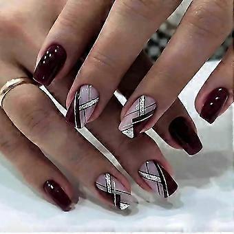 Compatible with Press on Nails Medium Square Artificial Nails