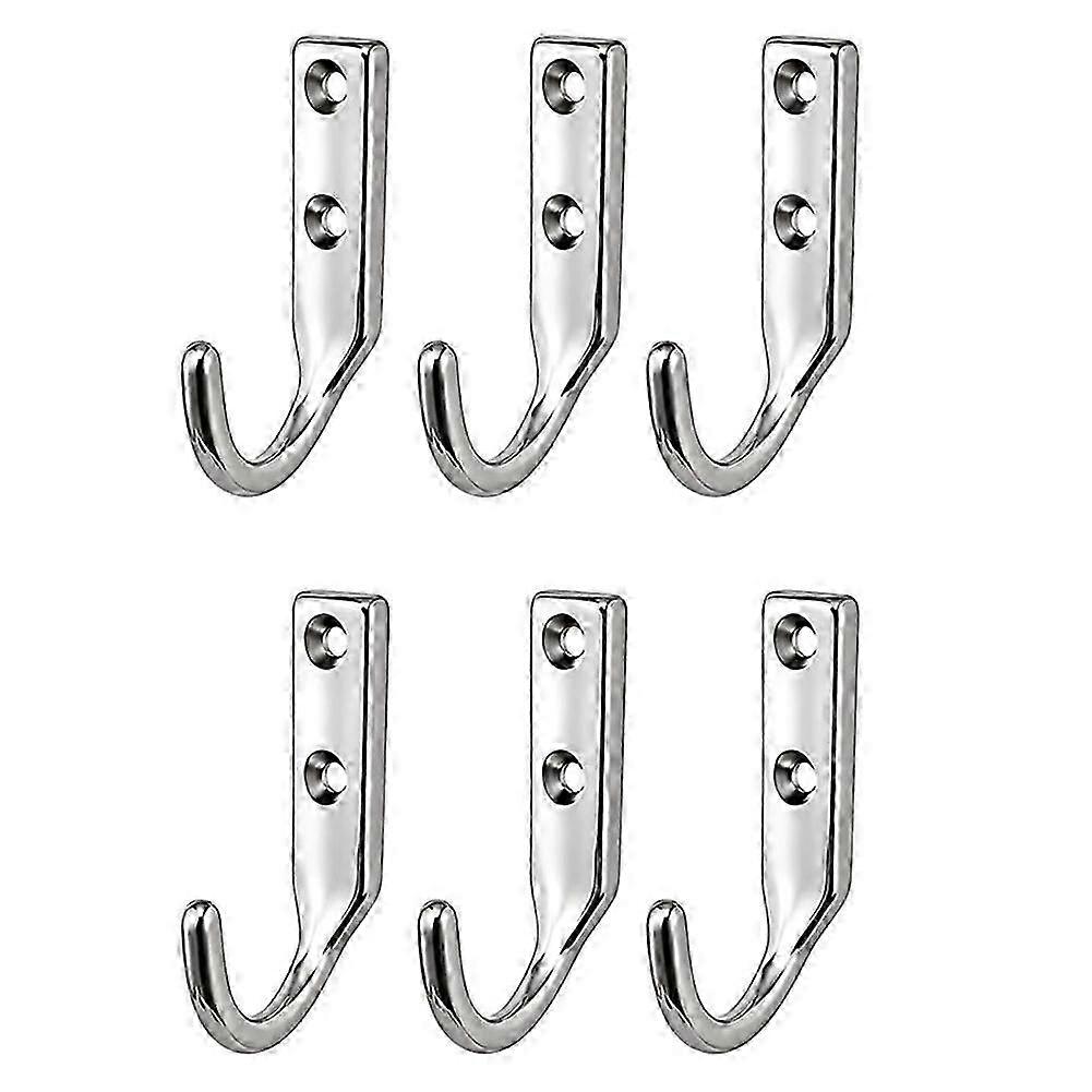 6 ganci a parete in acciaio inossidabile 316, robusti, di qualità marina, ideali come appendiabiti per interni ed esterni, garage, cucina.