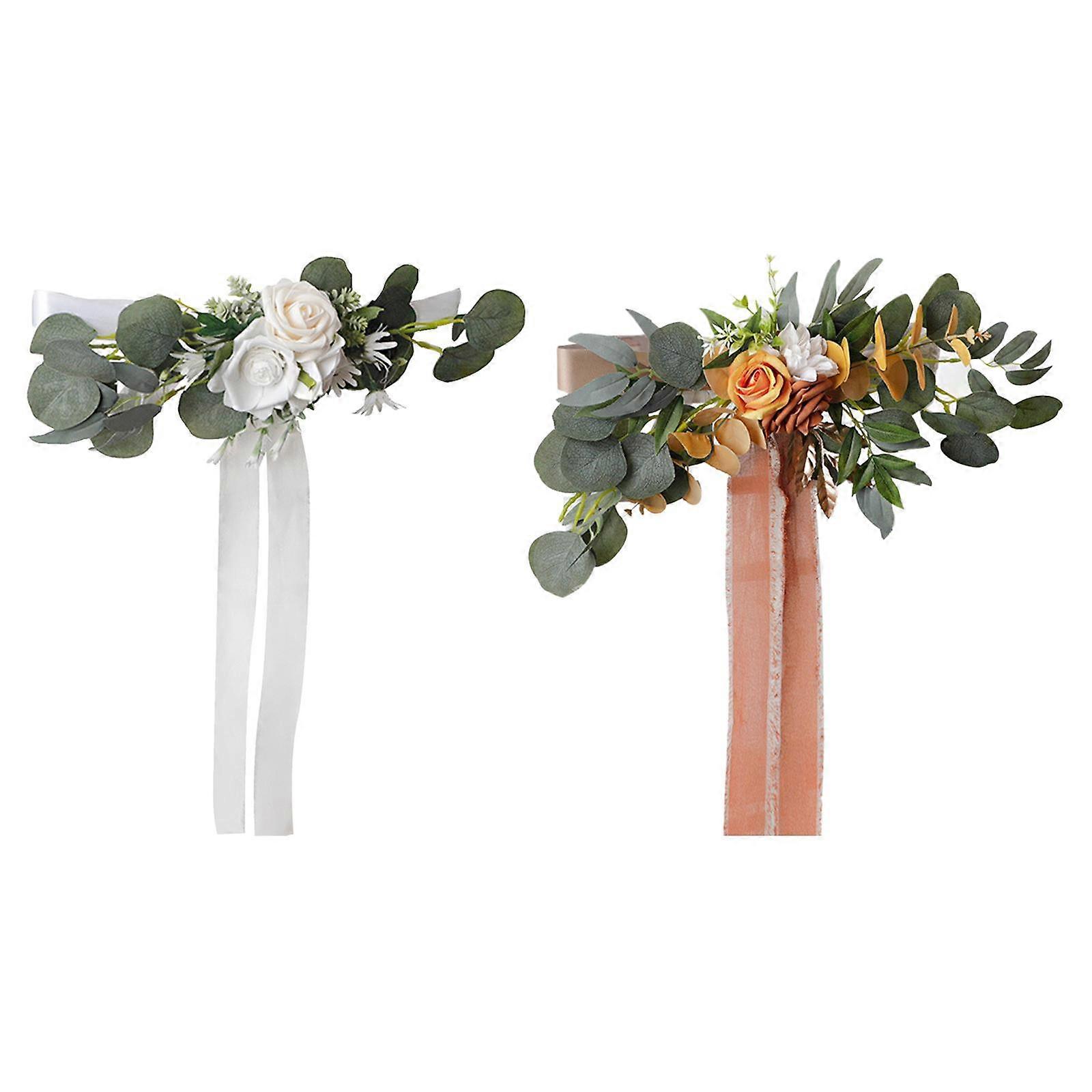 2pcs Chair Back Artificial Wedding Decorations for Wedding