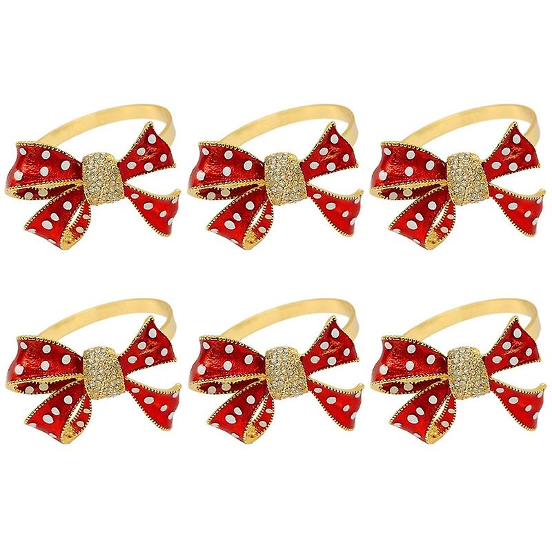 Napkin Rings Set of 6, Butterfly Knot Napkin Ring for Wedding, Dinner Party, Serviette for Christma