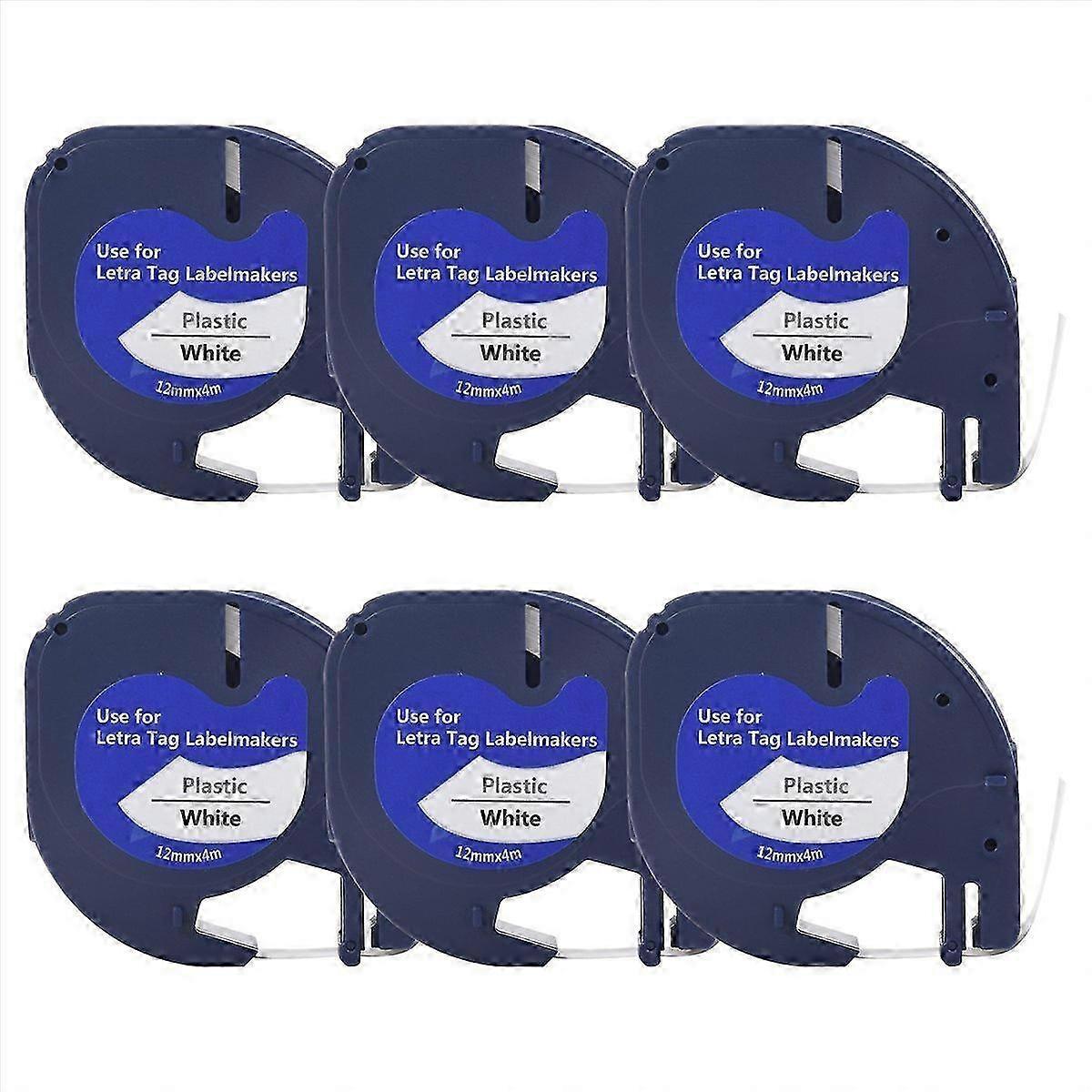 6Pcs Refills Tapes Maker compatible with 91331 4M x 12mm Printer