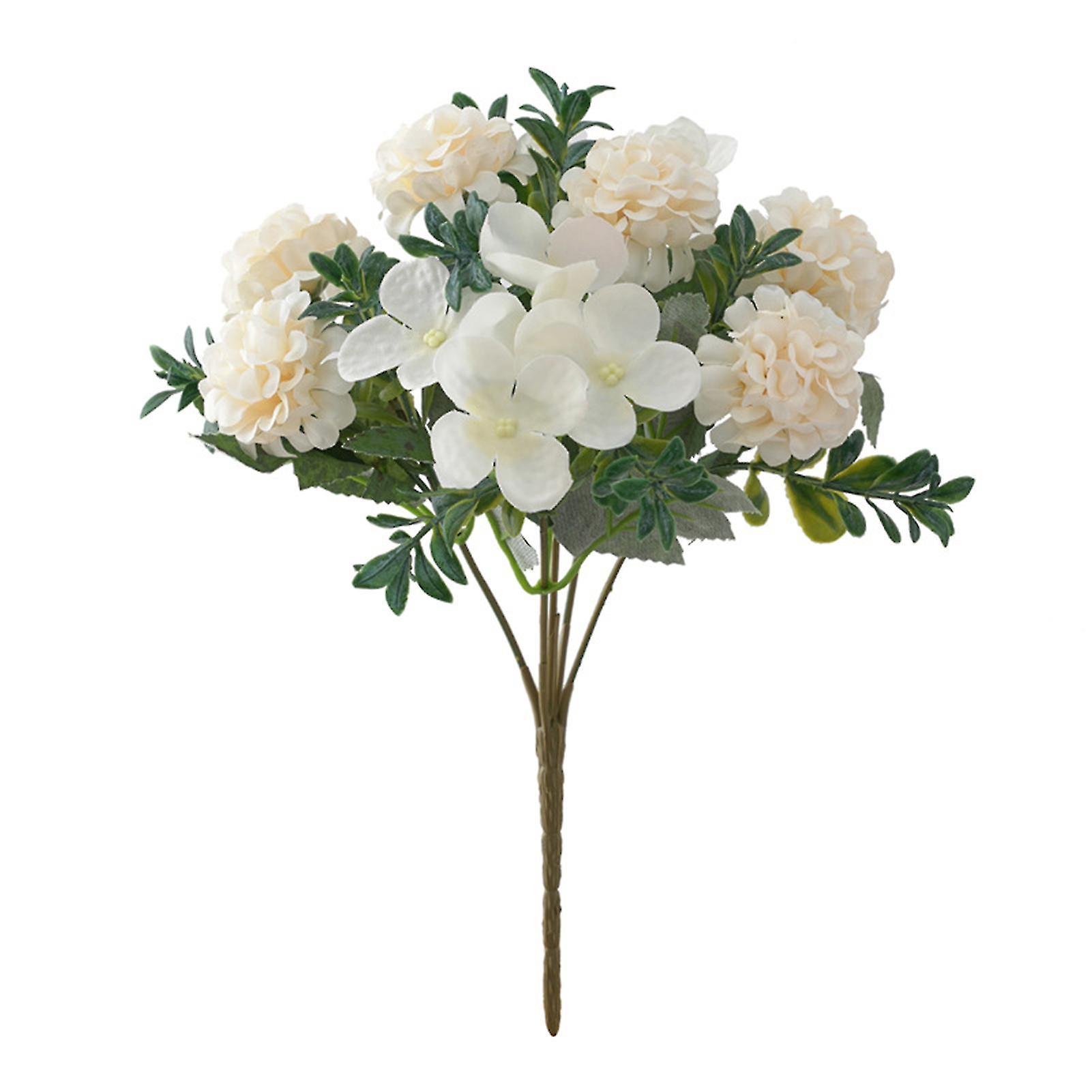 1 Bunch Elegant Bright-colored Artificial Flower Faux Silk Flower Realistic Fine Texture Simulation Hydrangea For Home