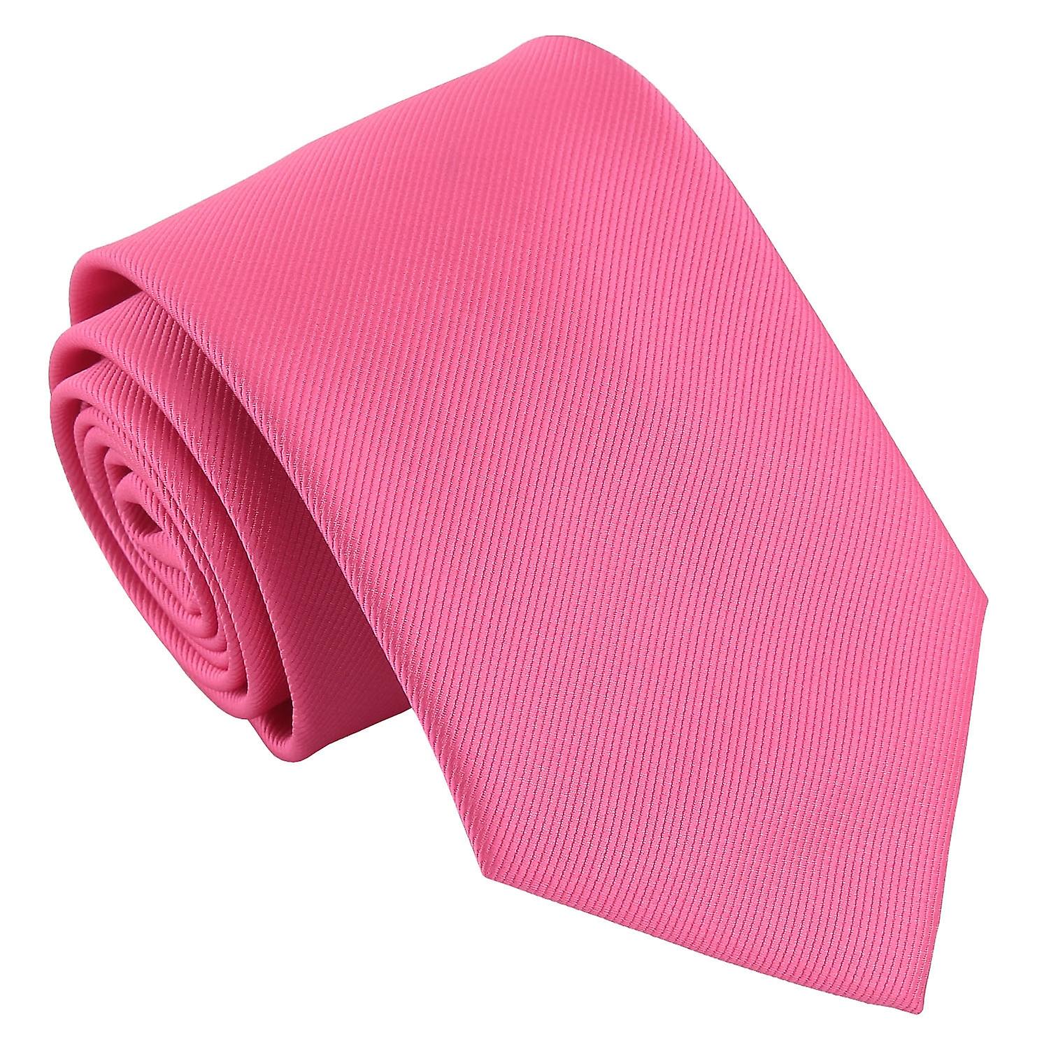 Fuchsia Pink Plain Twill Tie