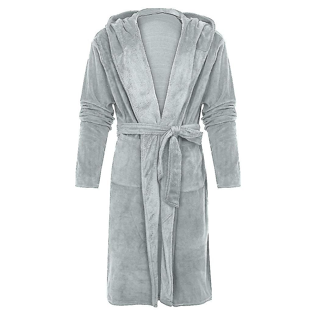 knee length dresses for ladies Threadbare Women's Grey Soft Faux Fur Trim Hooded Ladies' Dressing Gown main image 1