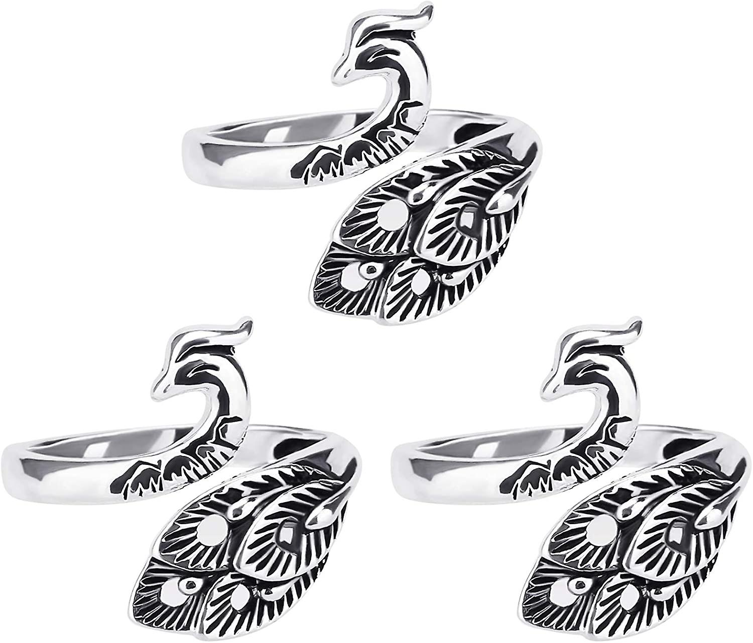 Adjustable Knitting Ring Braided Loop Crochet Loop, Peacock Open Finger Ring, Yarn Guide Finger Holder for Faster Knitting