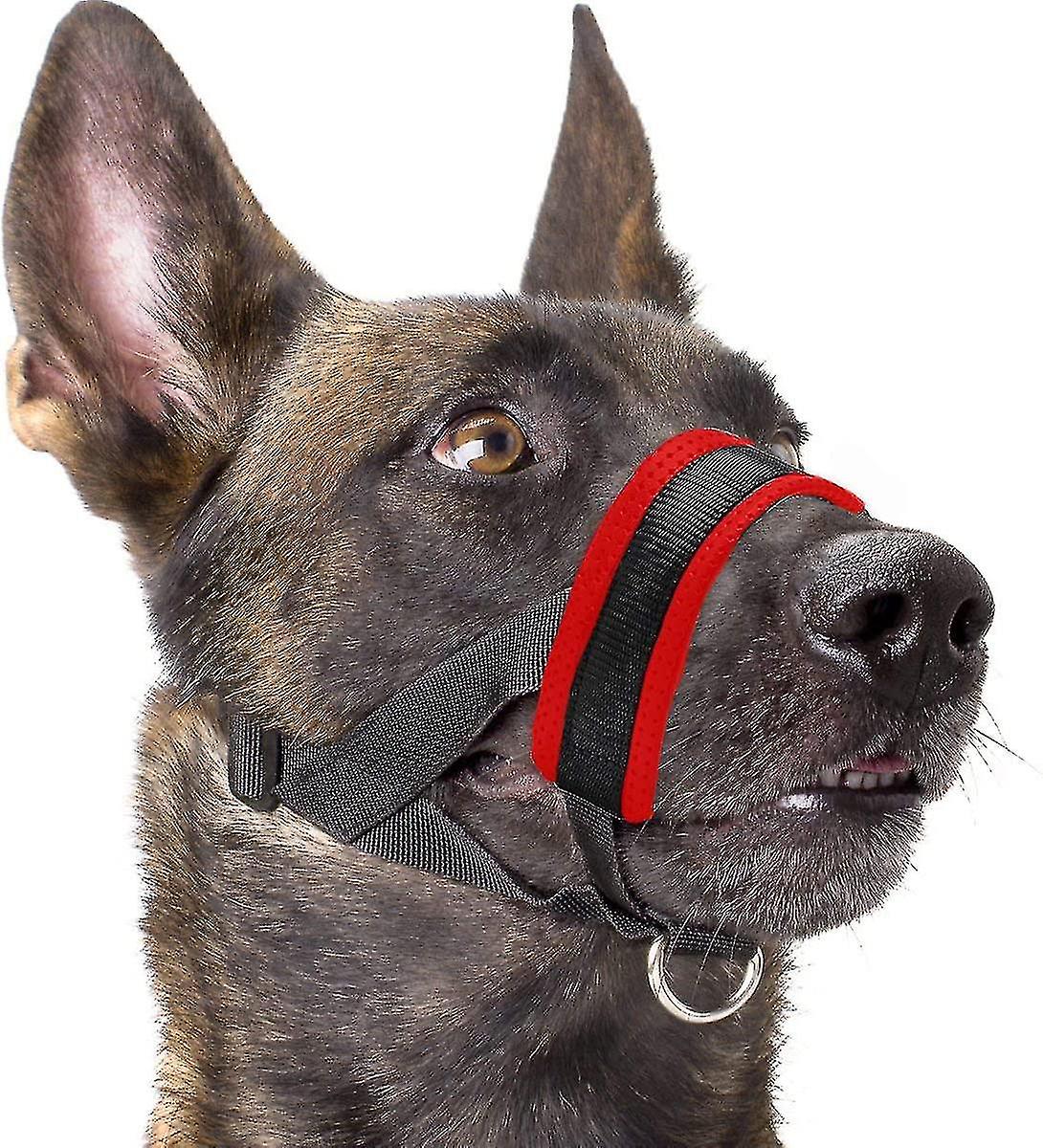 Dog Muzzle Nylon Soft Padding, Adjustable Loop, Black
