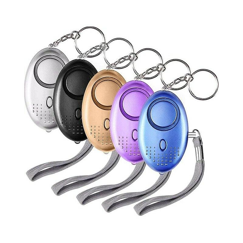 5 Pieces 140DB Emergency Alarm Keychain with Anti-Aggression Torch with LED Light for Women, Children, Elderly