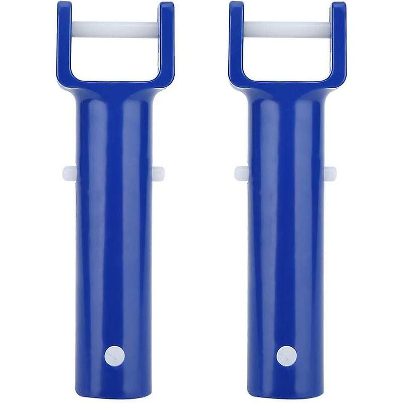 2Pcs Blue Pool Handle V Shape Clip Brush Head Replacement Handle For Swimming Pool Accessories