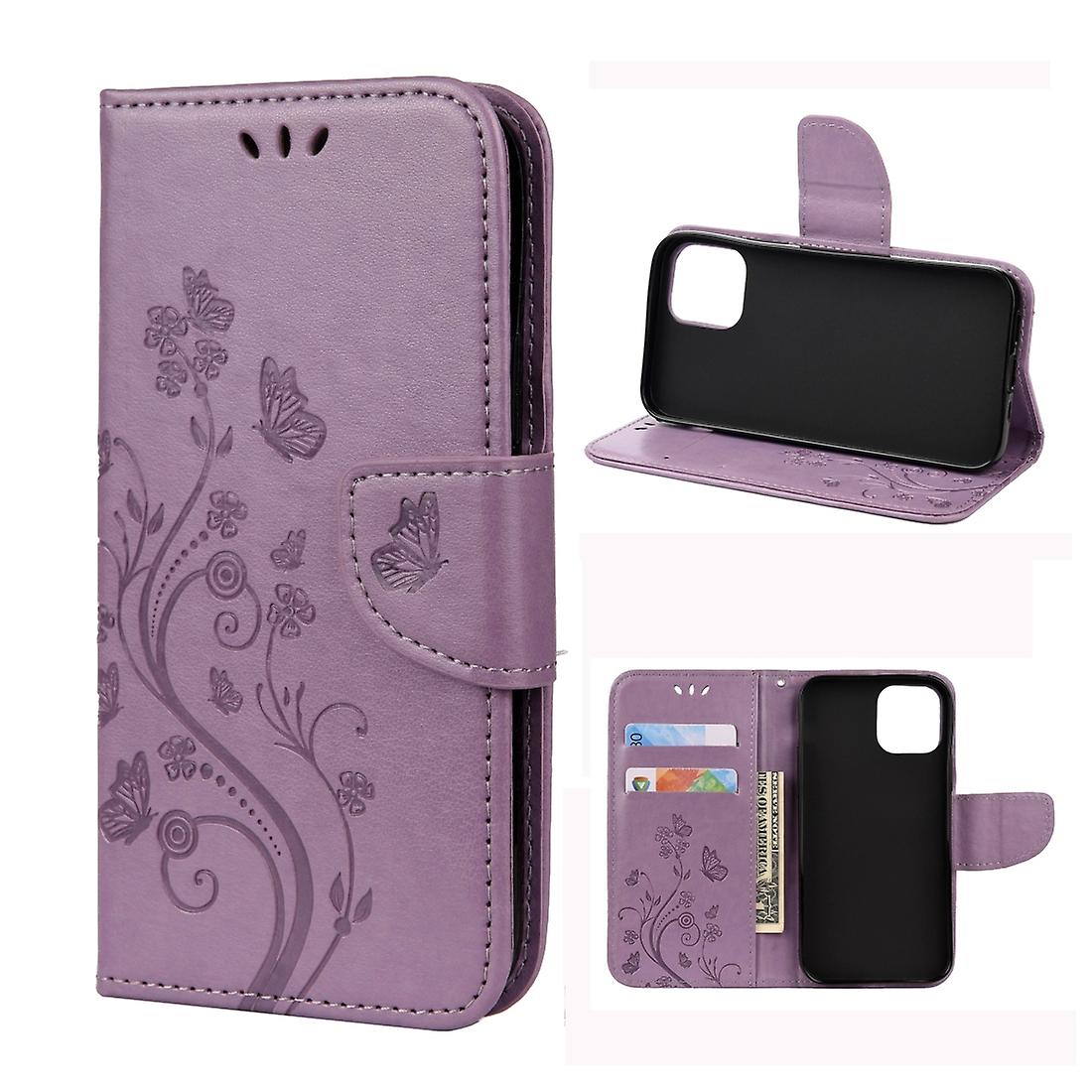 For iPhone 12 Pro Max Butterfly Flower Leather Case