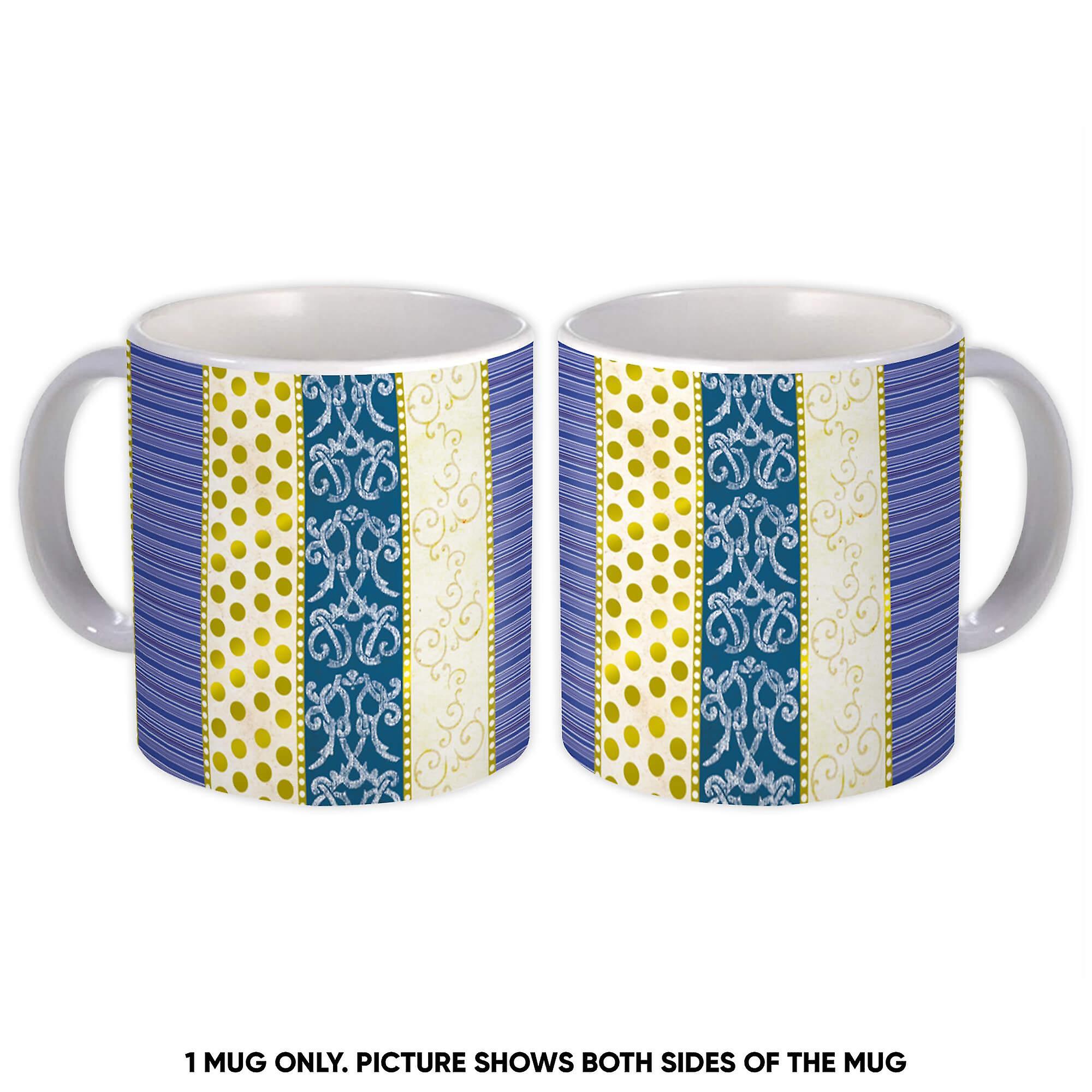 Gift Mug: Striped Patchwork Abstract
