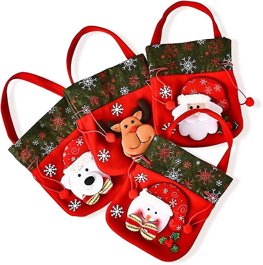 4 Pieces Of Santa Sack Backpacks For Christmas Parties