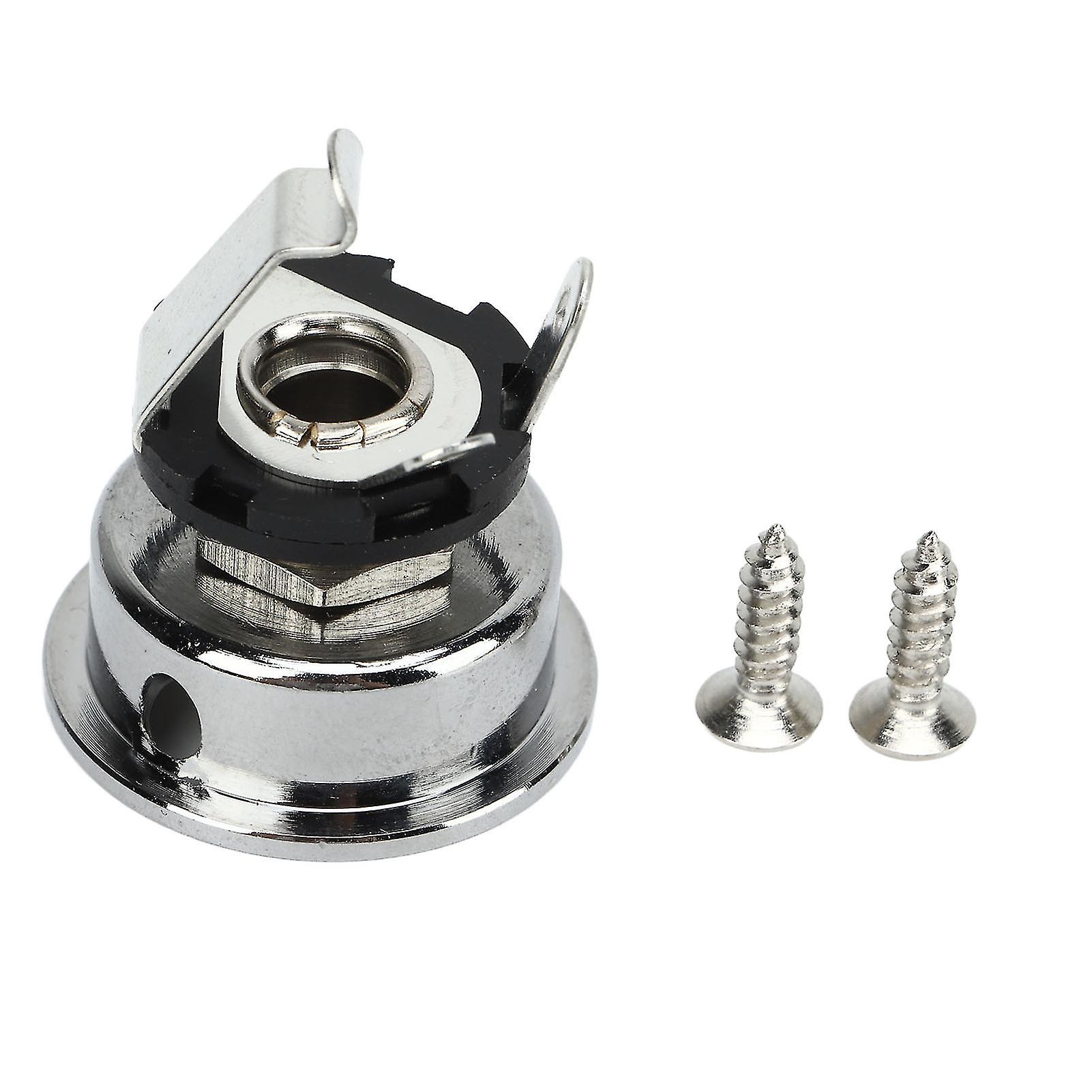 Guitar Jack Excellent Contact Firm Connection Metal Electric Guitar Input Output Jack Socket Silver