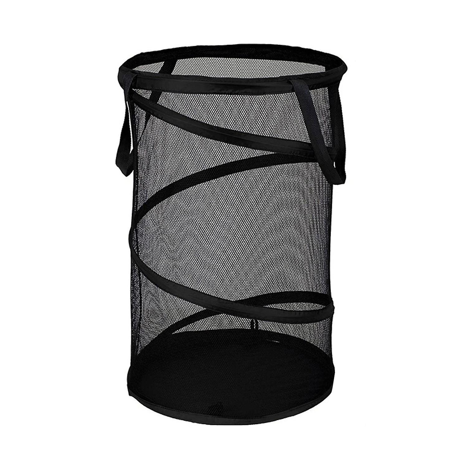 Laundry Basket with Double Handle Fine Mesh Net Bathroom Dirty Clothes Storage Basket 