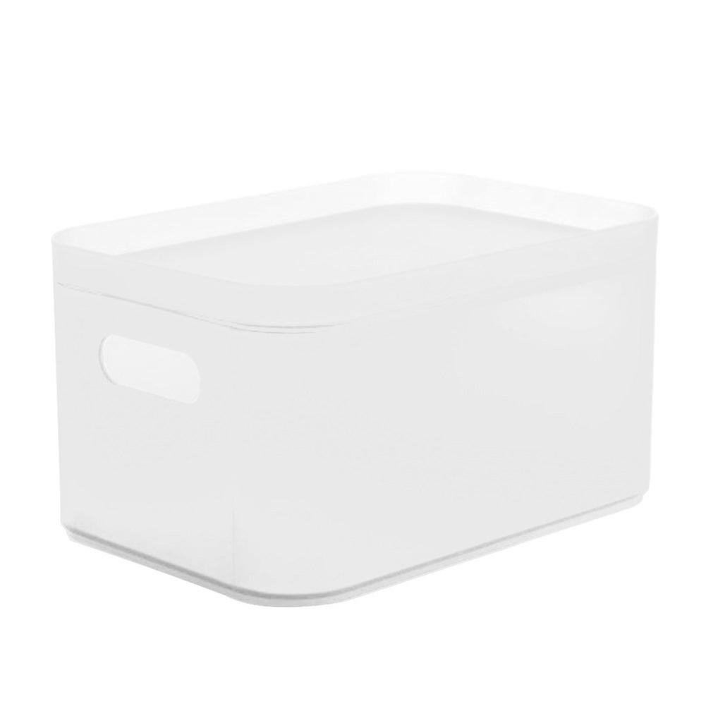 Plastic Frosted Compartment Storage Box with Lid Office Container Organizer
