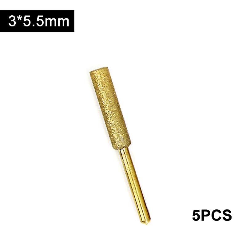 5 Pieces Diamond Coated Cylindrical Burr Chainsaws Sharpener Stone File Chainsaws Sharpening Carving Sharpening Tool