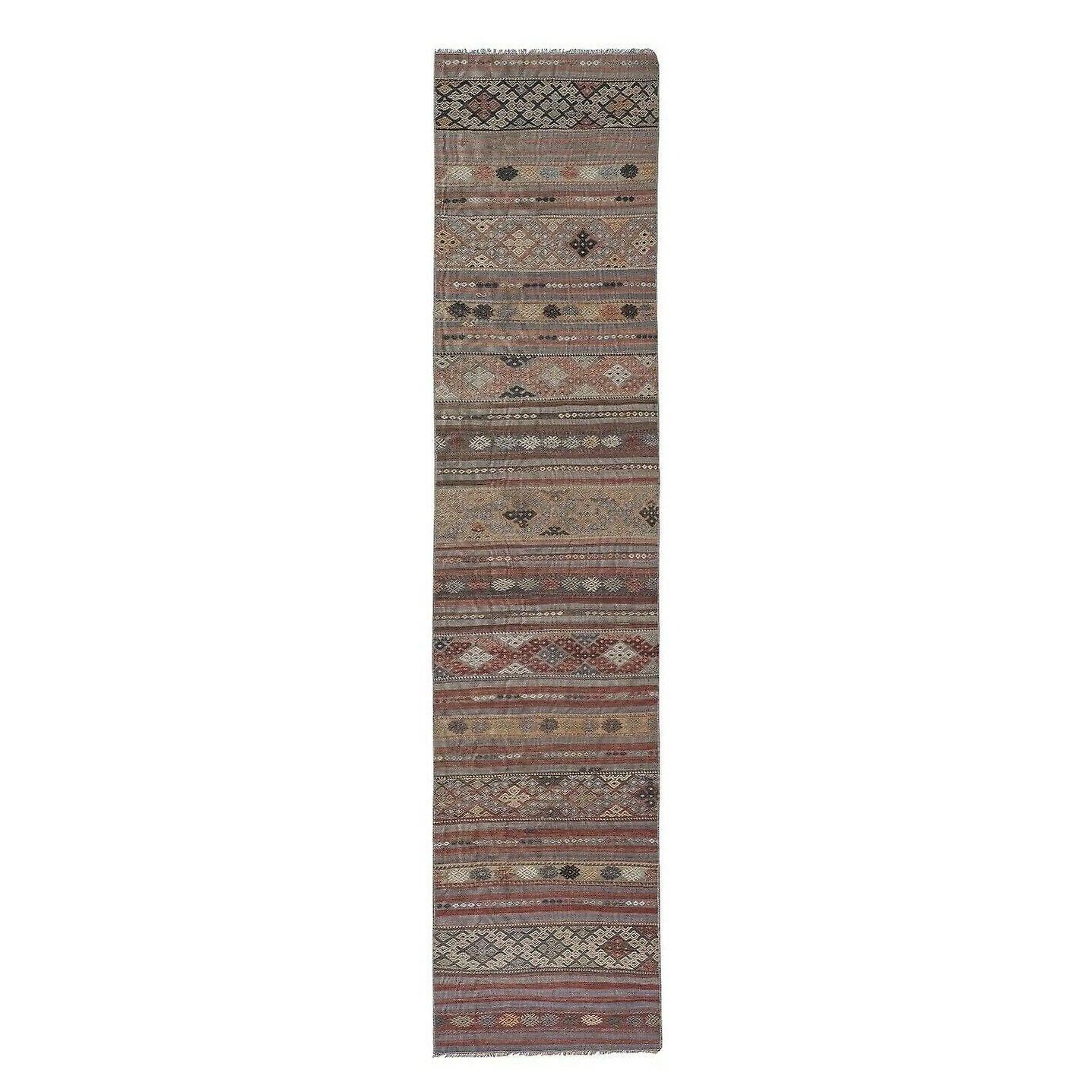  Striped Turkish Kilim Rug Runner