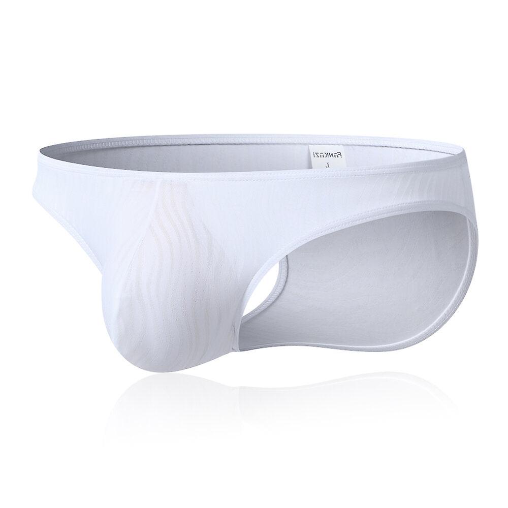 3D Pouch Translucent Ice Silk Low Waist Solid Color Briefs
