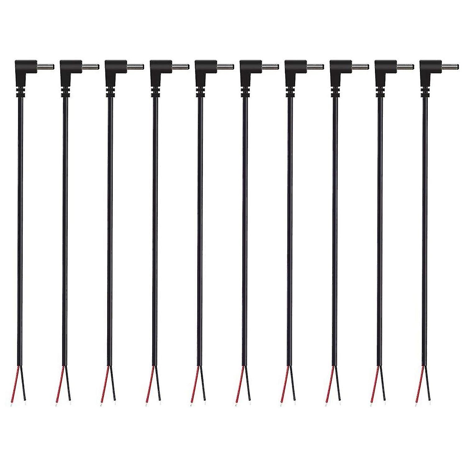 (10 Pack) Replacement 3.5mm X 1.35mm 90 De Right Plug To Bare Wire Ope