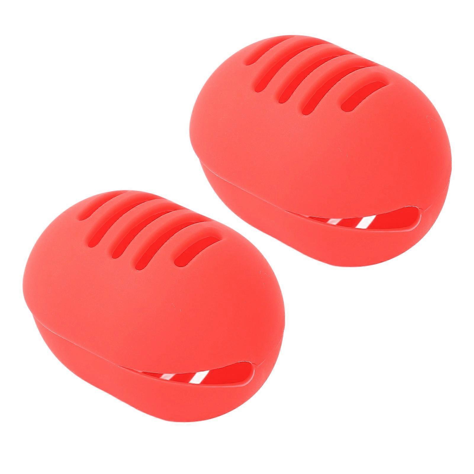 2 Pcs Red Silicone Double-Sided Vented Makeup Sponge Holder