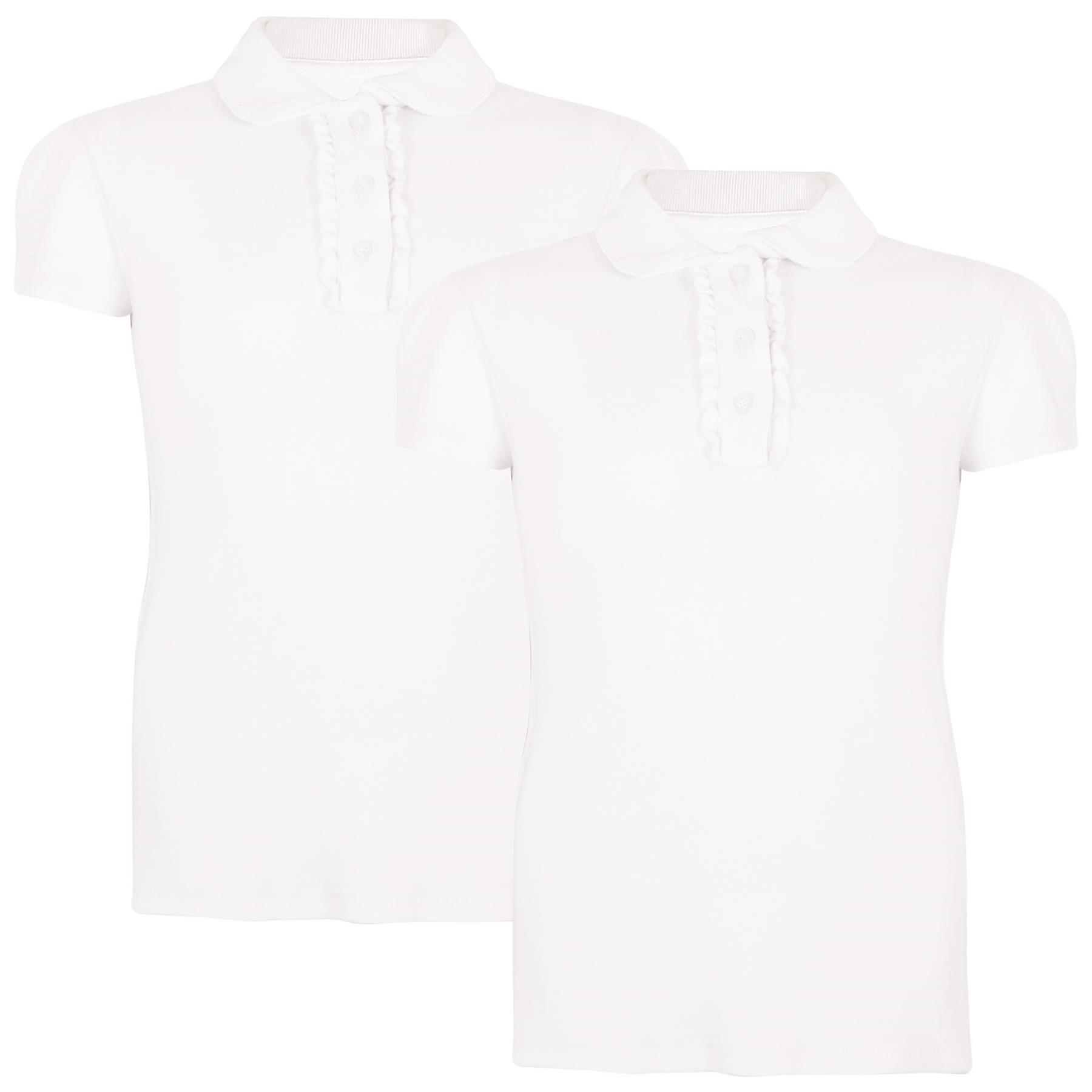 Kids Girls 2 Pack Plain Polo T Shirt Lightweight Soft Feel Summer Tank Top 5-14