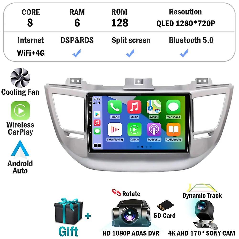 9" Android 13 Dsp 2din Car Radio Multimedia Video Player Navigation Gps For Hyundai Tucson Ix35 3 2015 2016 2017 2018 Head Unit