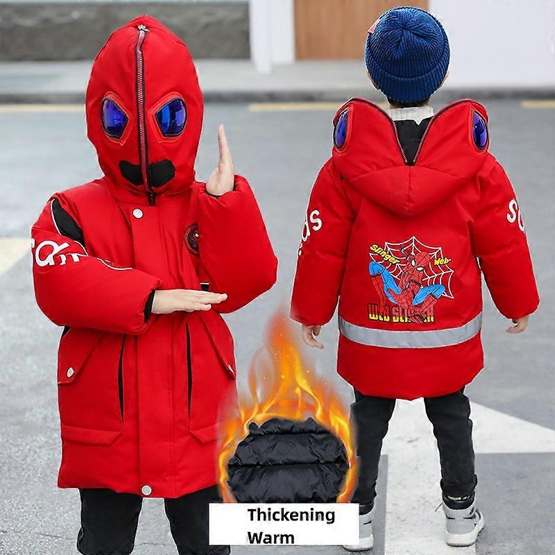 Boy Spider Man Winter Cold and Wind Shield Cotton Coat