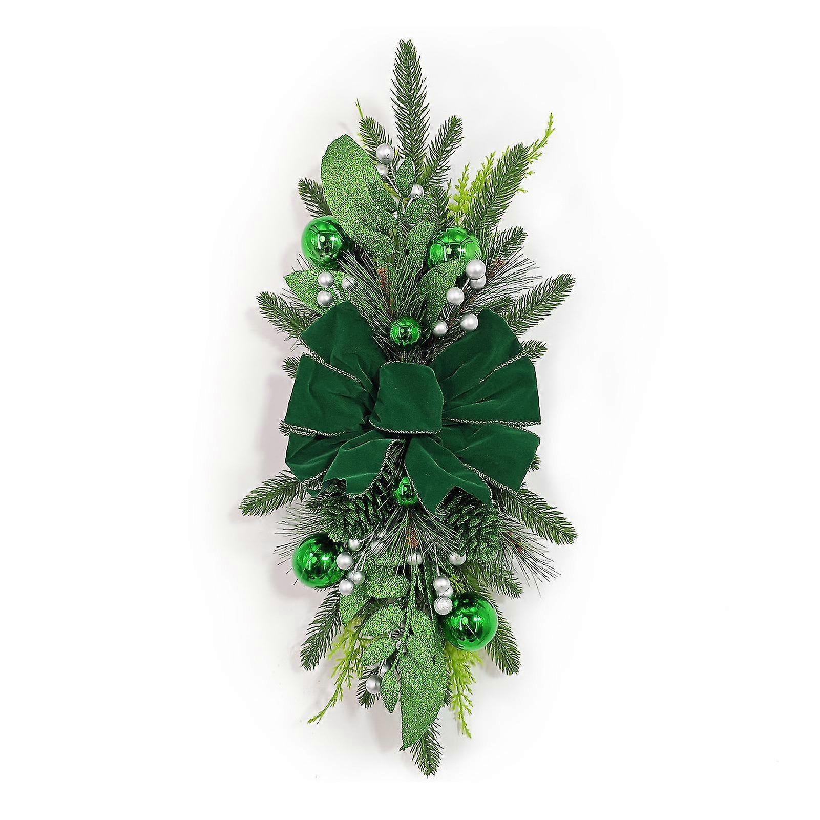 hg ירוק חג המולד סוואג זרי חג המולד מדרגות חג המולד קישוט זר מדרגות סוואג דלת הכניסה חלון קיר תלוי קישוטים