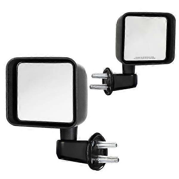 Manual Mirrors Black Left Right Side Pair For 2007~2017 Jeep Wrangler 27044
