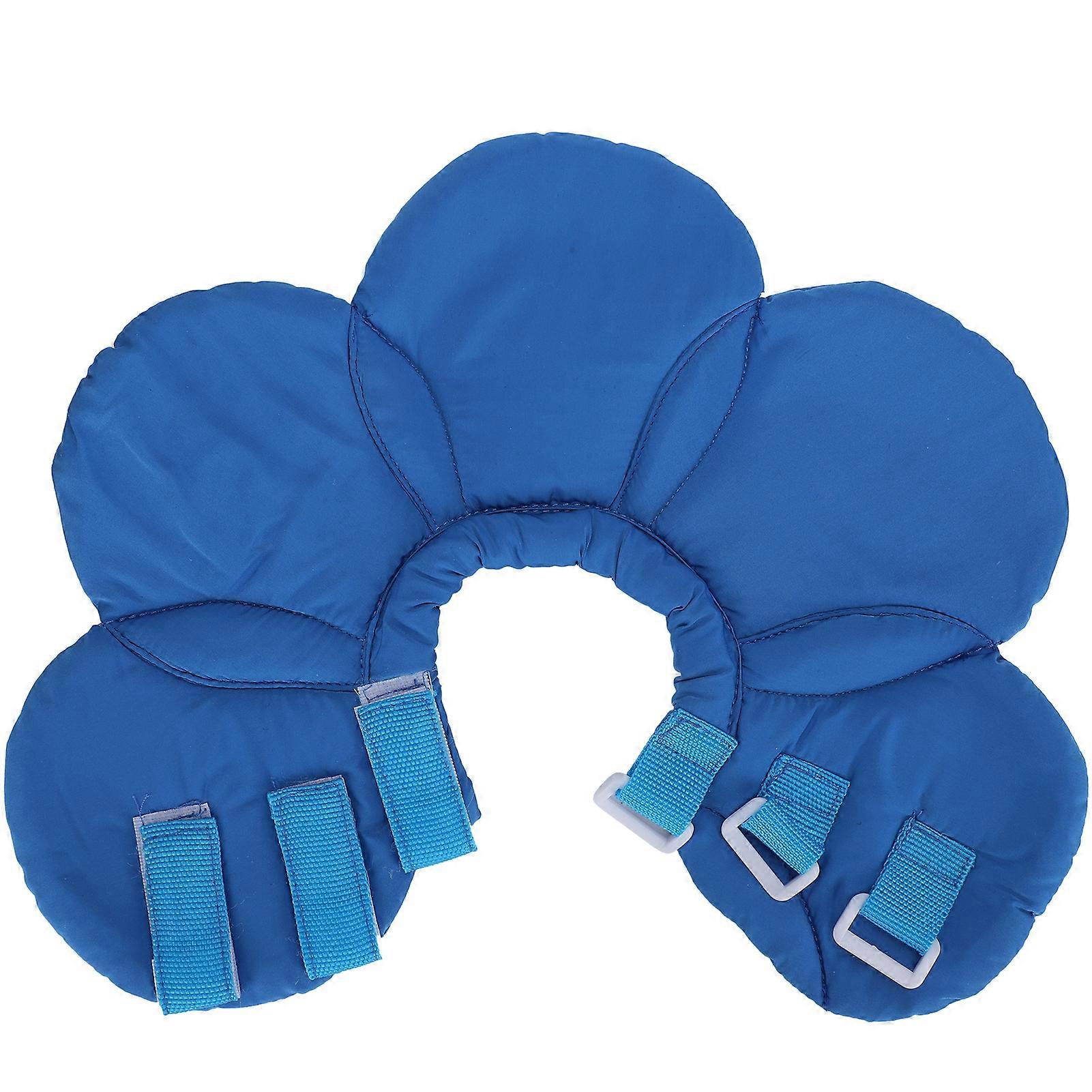 طوق حماية للكلاب على شكل زهرة قابل للتعديل لين لعلاج الجروح، طوق رقبة أزرق كبير