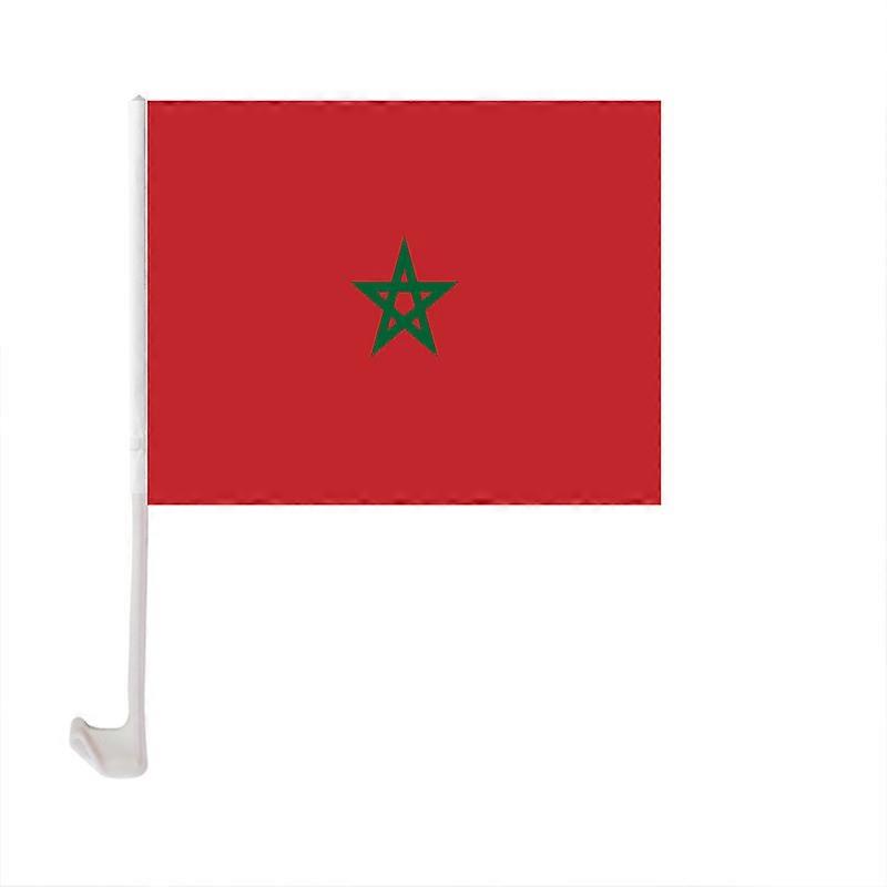 Aerlxemrbrae New 30x45cm Maroc Car Flag 12x18inch Maroc Window Flag Bearer Standard-bearer Waving Flags