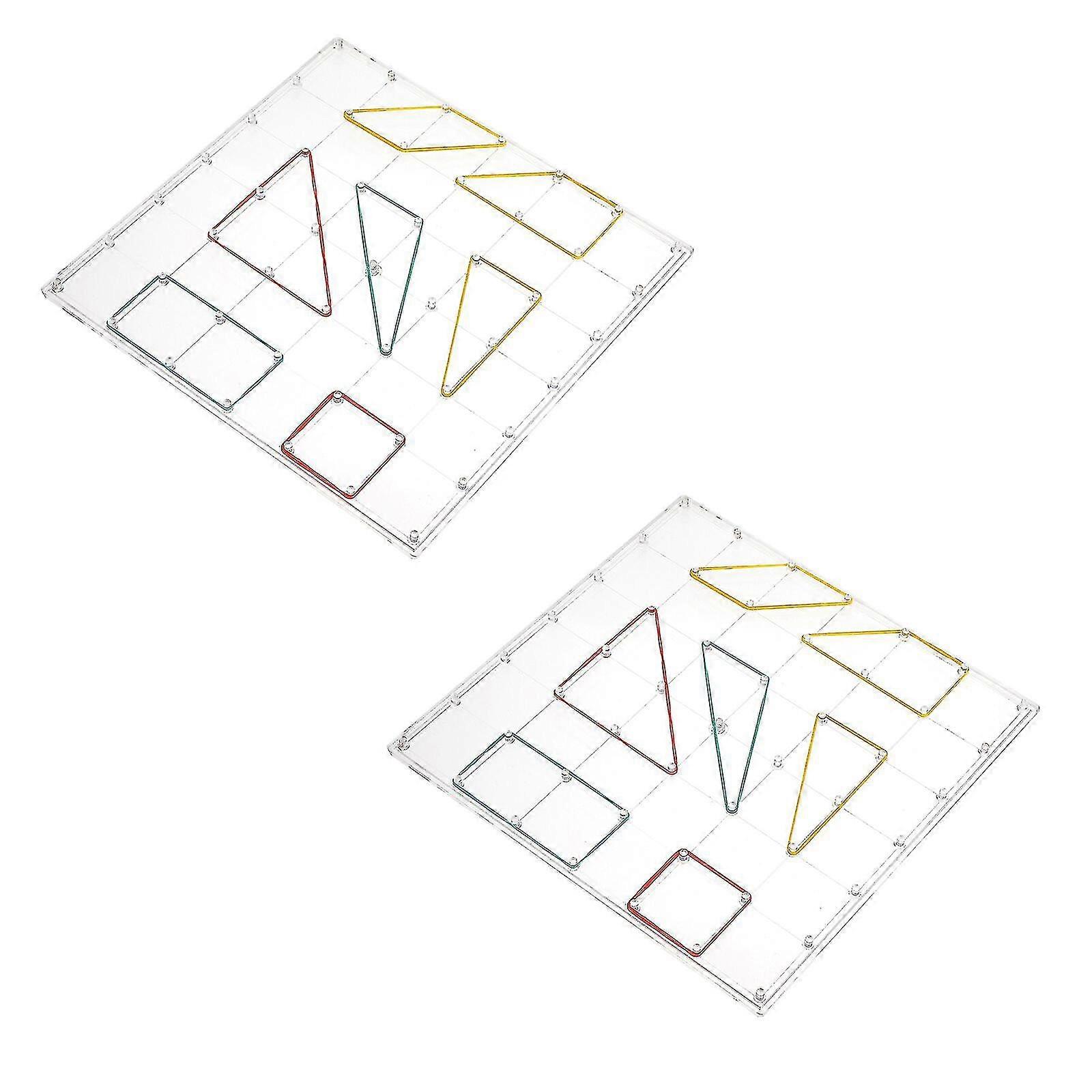 2pcs Primary Mathematics Nail Plate Geometry Learning Accessory Geoboard For Kid