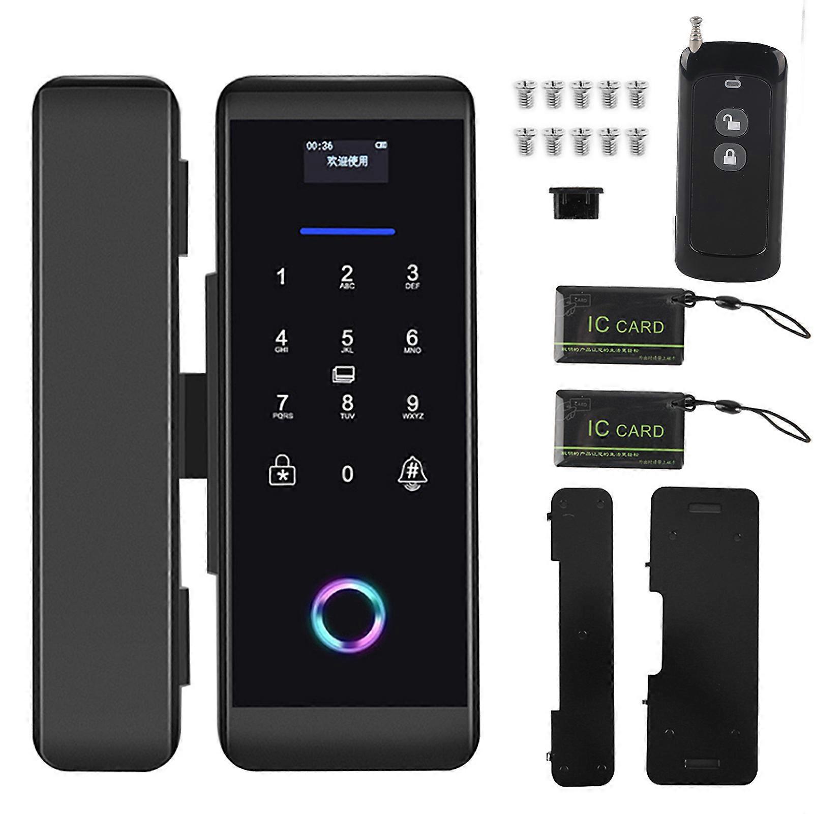 Fingerprint Password Ic Card Glass Door Lock Bluetooth App Control Alarm Access Control Systemnero