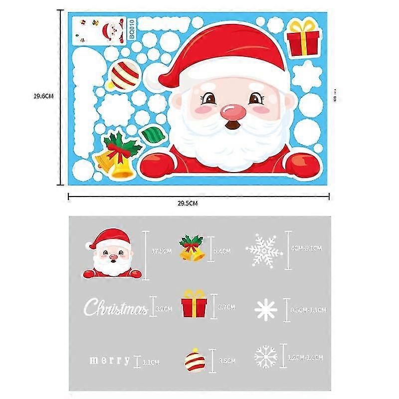 מדבקת חג המולד של ג'יאנגחואו סנטה קלאוס חג המולד איילים פתית שלג מדבקות חלון בובה ללא פנים עיצוב חג מולד שמח לבית