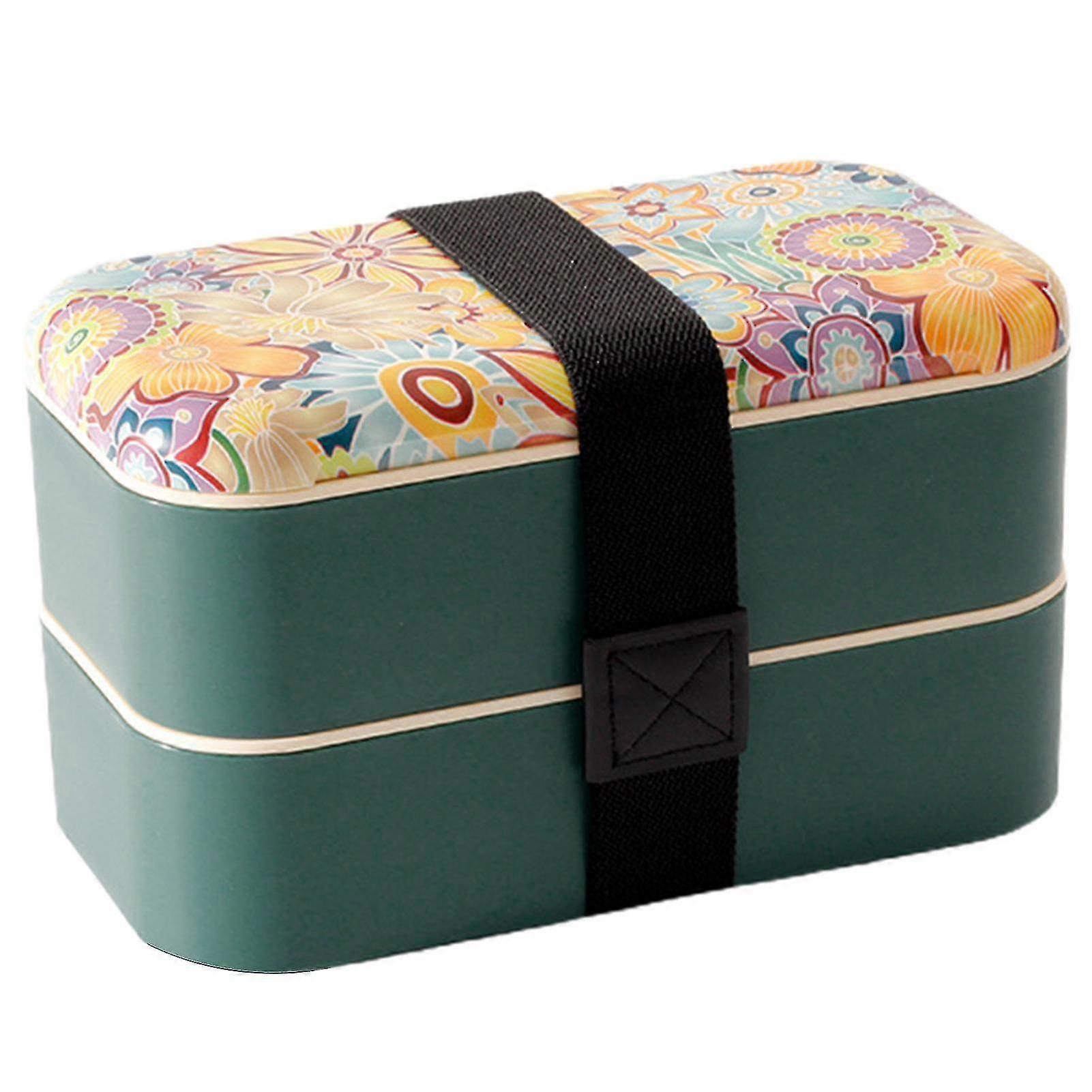 Practical Heat-resistant Lunch Box Fresh Keeping Double Layer Abs Lunch Container Fo Home