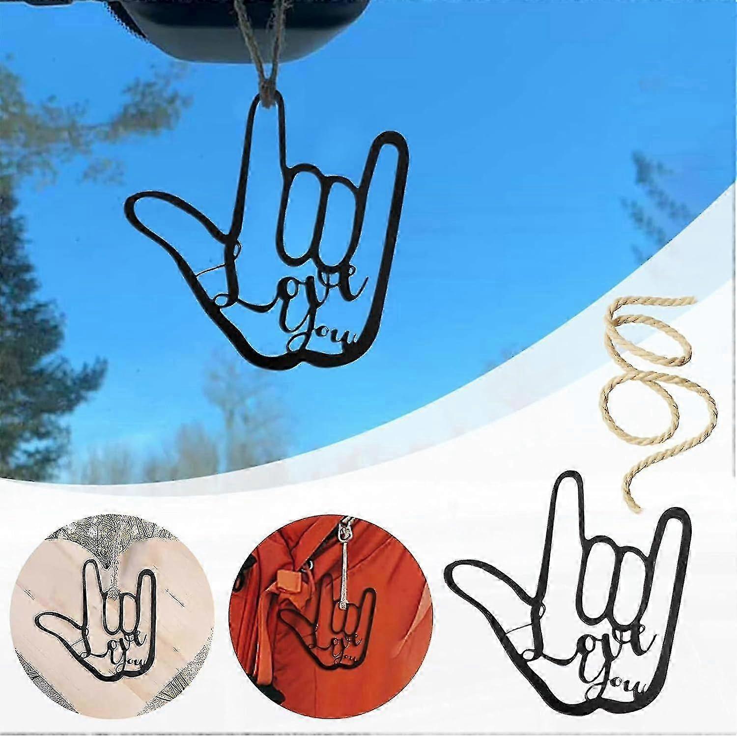 私はあなたのサインオーナメントを愛し、私はあなたのジェスチャーペンダント、感謝祭のパーティーの休日のバレンタインギフトのための装飾的な吊り下げ飾り-CHSZ