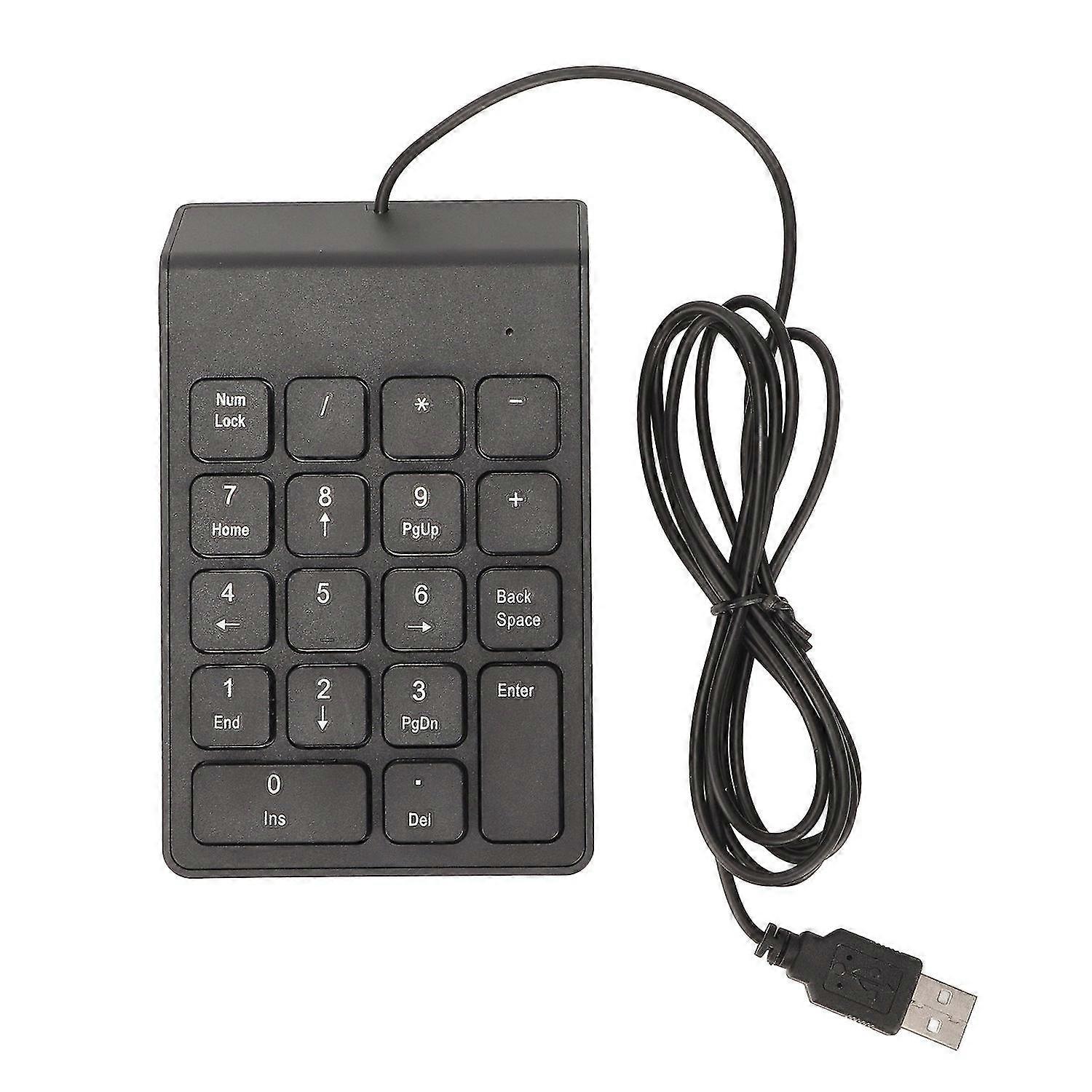 Wired Number Pad 18 Keys Ergonomic USB Plug and Play Quiet Typing Mini Numeric Keypad compatible wit