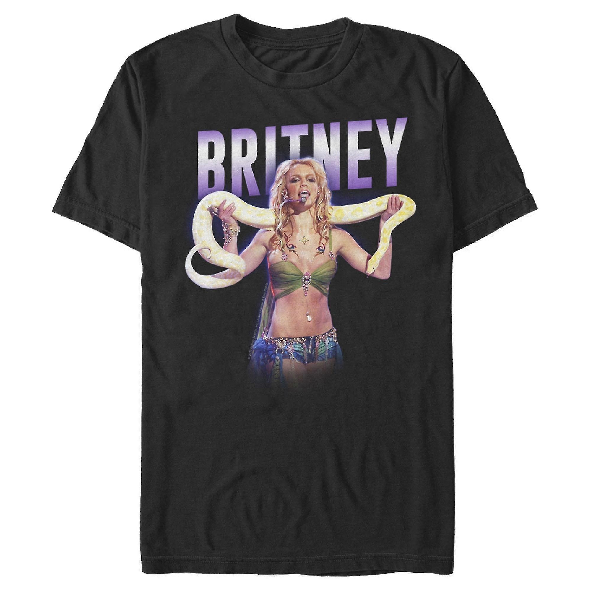 Mænds Britney Spears Slave 4 U Python Graphic Tee Sort -Vel273 Ren bomuld høj kvalitet