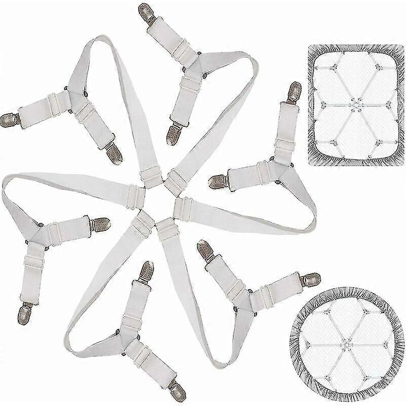 Fitted Sheet Stretcher Bed Sheet Adjustable Fitted Sheet Clip Elastic 3 Way 6 Sides Bedding Sheets Straps Bed Sheet Fasteners For Bed Sheets Sofa Cush