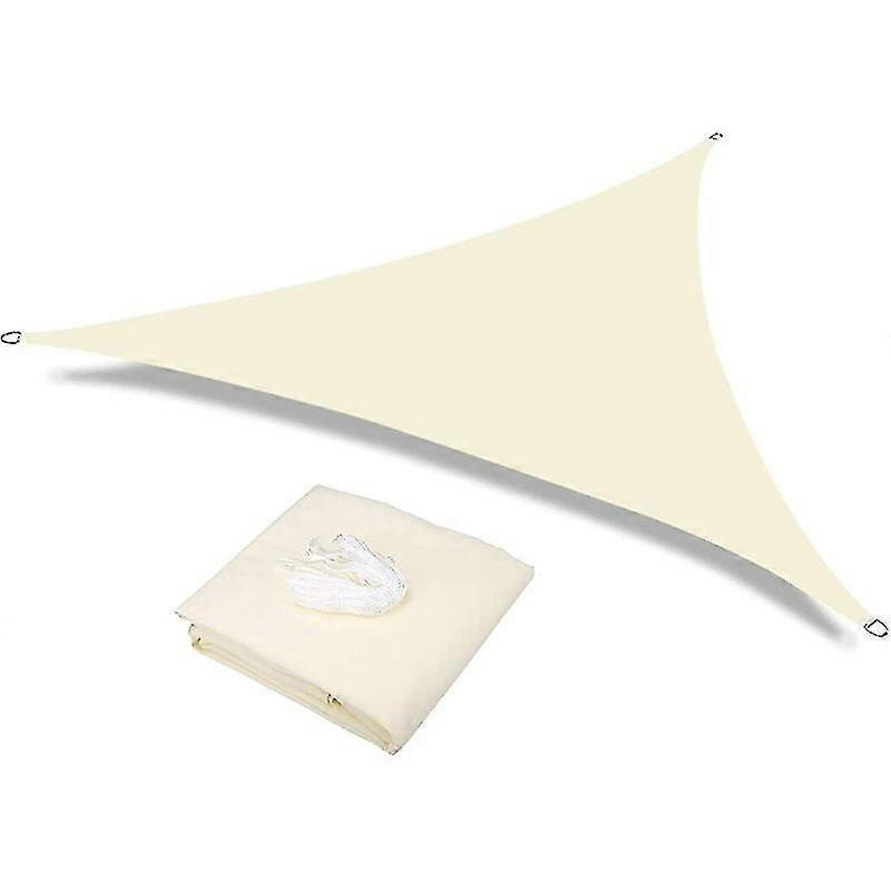 Shade Waterproof Sail Outdoor Yard Night Sun Awning 3x3x3m Triangular Awning 98% Uv Blocking With Free Rope, Off-white