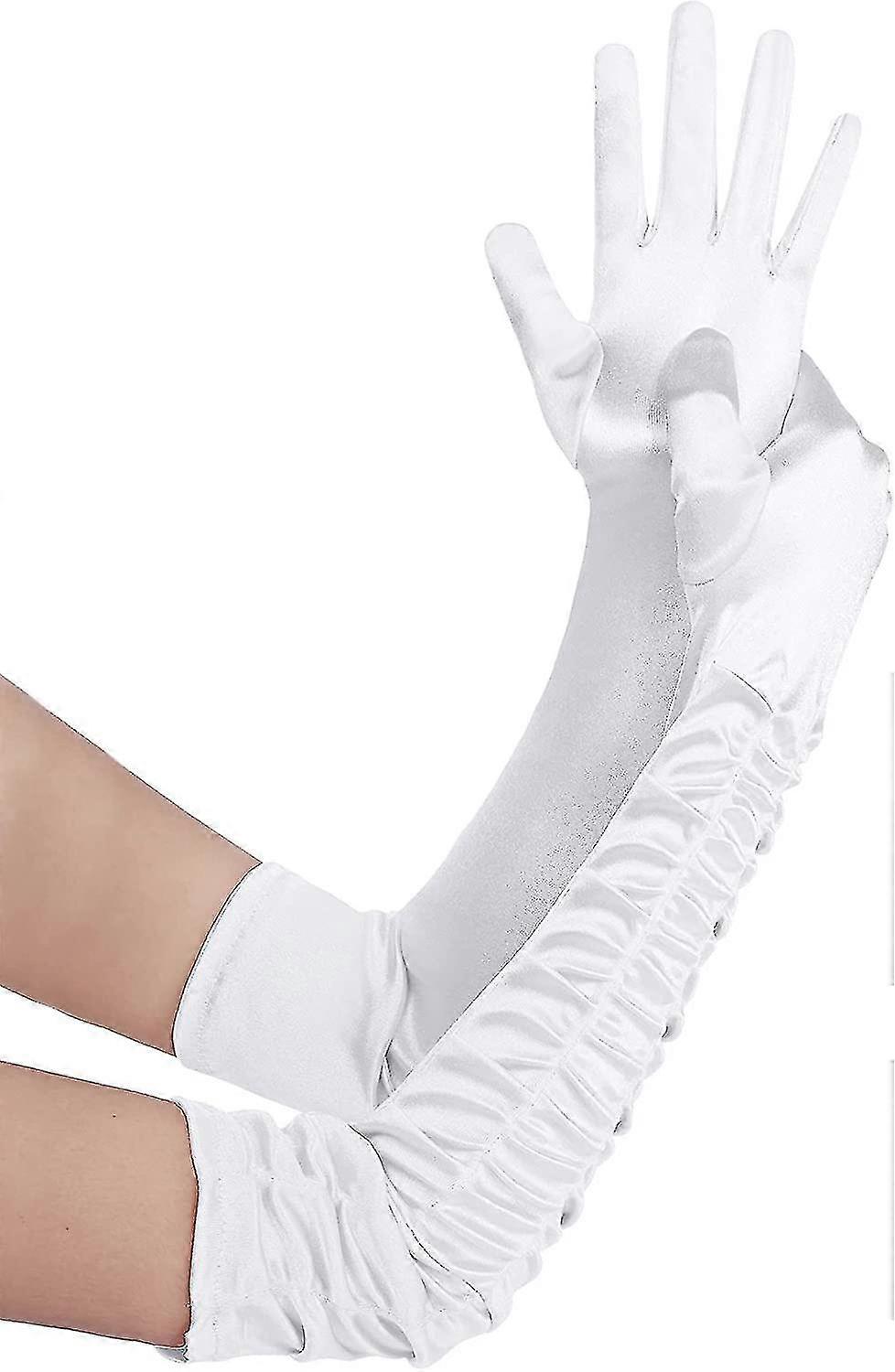 حفلة أوبرا طويلة 20s قفازات الساتان بسط الكبار حجم طول الكوع من متجر Centure