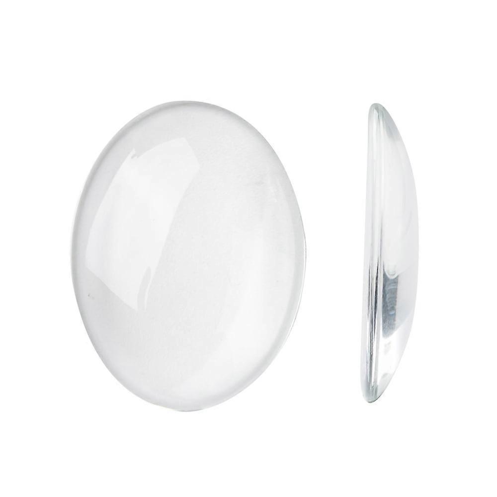 100pc Transparent Oval Glass Cabochons Clear 40x30mm 8mmthick