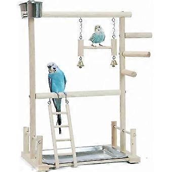 Tre papegøye abbor, stiger og papegøyematere - Cockatoo Cage Tilbehør - Bird Playground