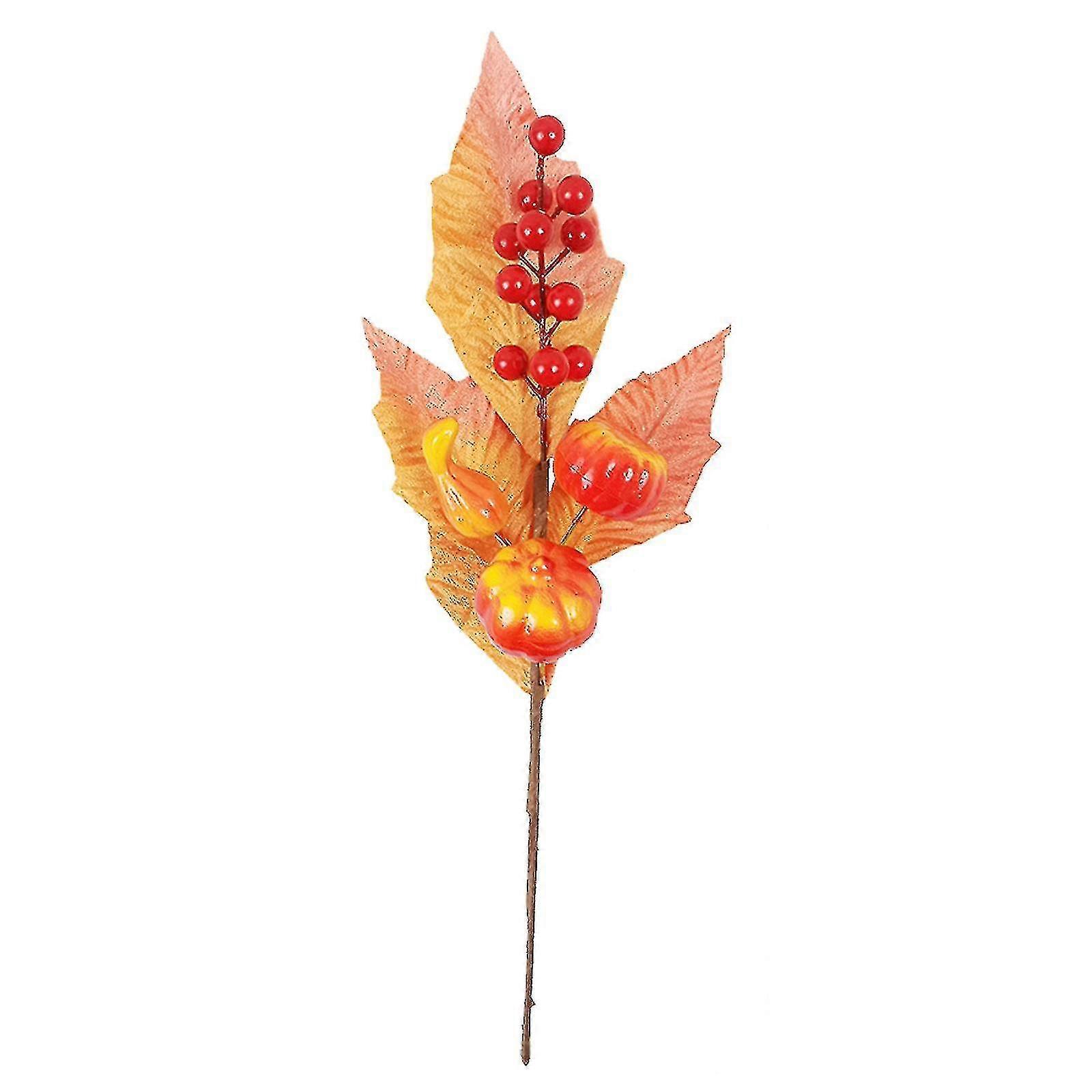 Exquisite 2pcs Artificial Picks Home Decor Creative Durable Fall Picks Artificial Maple Thanksgiving Home Decoration