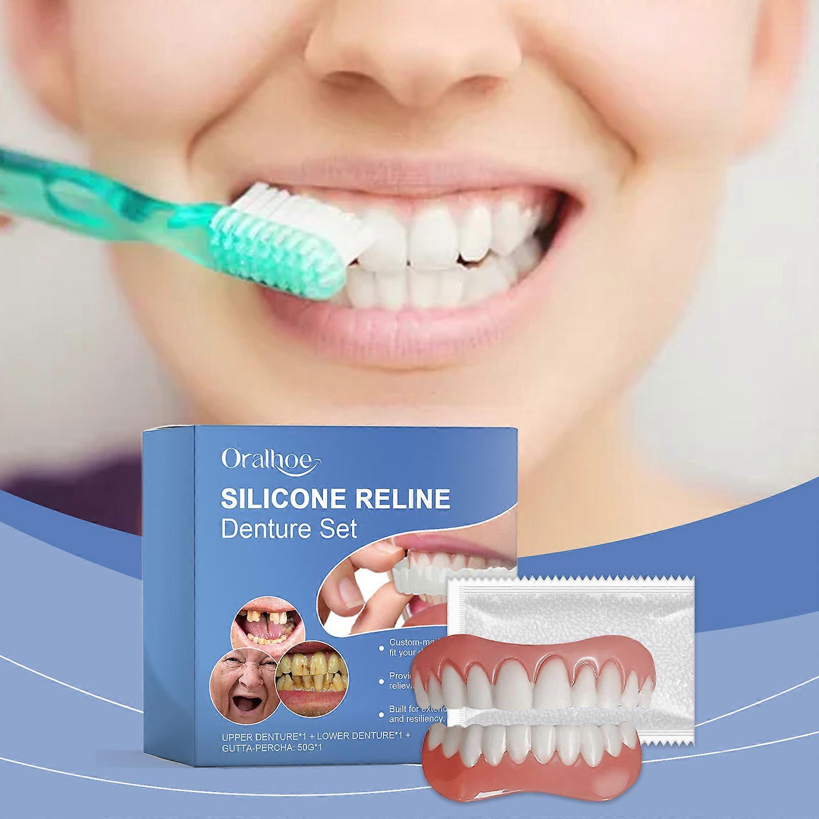 Ensemble de prothèses en résine de silicone, améliorer la beauté du sourire, ensemble de prothèses en matériau confortable