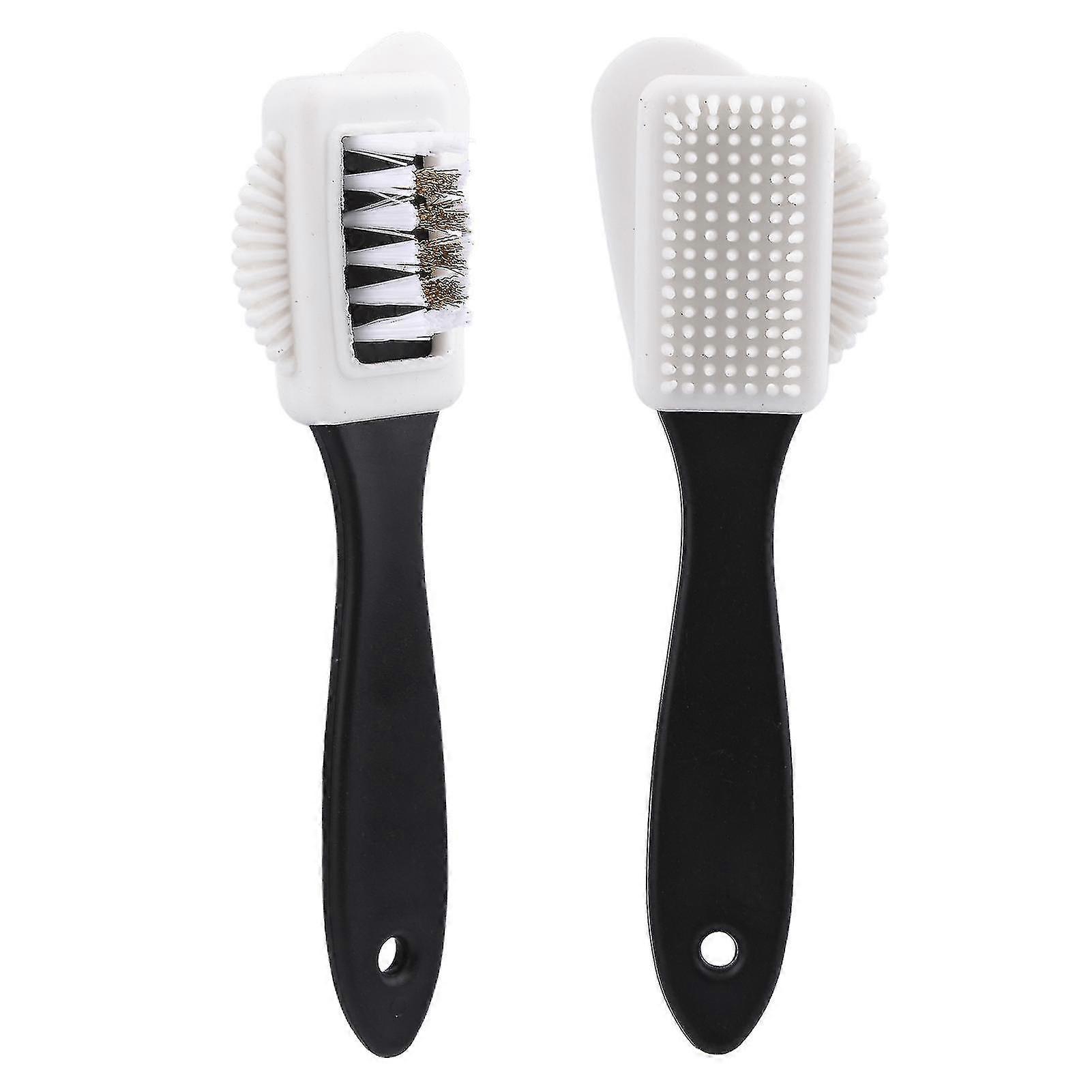 2pcs Cleaning Tool For Shoes Multifunctional Suede Brush 3 Sides Boots Plastic